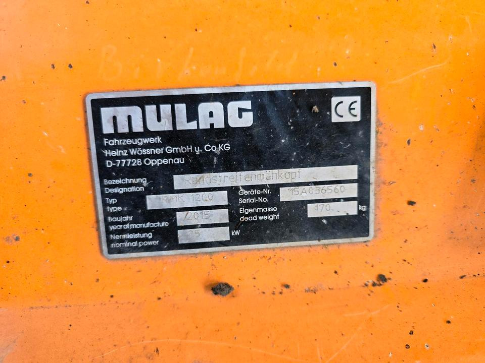 Mulag RMK 1200 BJ. 2015 Randstreifenmäher Böschungsmäher Böschungsmulcher für FME 600 700 MKM FMK Unimog 405 424 427 U 300 400 500 430 - Πλευρικός καταστροφέας: φωτογραφία 4 Mulag RMK 1200 BJ. 2015 Randstreifenmäher Böschungsmäher Böschungsmulcher für FME 600 700 MKM FMK Unimog 405 424 427 U 300 400 500 430 - Πλευρικός καταστροφέας: φωτογραφία 4