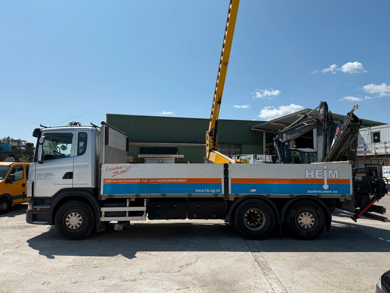 Scania G440 Brücke mit Ladekran - Φορτηγό με ανοιχτή καρότσα, Φορτηγό με γερανό: φωτογραφία 1 Scania G440 Brücke mit Ladekran - Φορτηγό με ανοιχτή καρότσα, Φορτηγό με γερανό: φωτογραφία 1