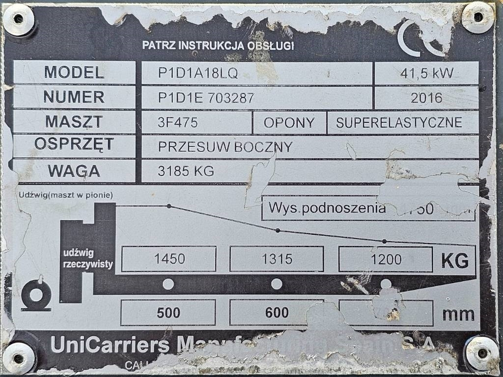 Υγραεριοκίνητο περονοφόρο UniCarriers DX 18 P1D1A18LQ: φωτογραφία 6