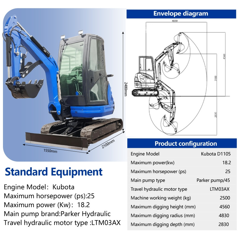 LEZUM DY25U Mini Excavator Digger Miniexcavadora EPA Kubota Engine Mini Excavator For Sale With Mini Excavator Attachment Set - Ερπυστριοφόρος εκσκαφέας: φωτογραφία 2 LEZUM DY25U Mini Excavator Digger Miniexcavadora EPA Kubota Engine Mini Excavator For Sale With Mini Excavator Attachment Set - Ερπυστριοφόρος εκσκαφέας: φωτογραφία 2