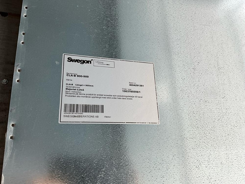 Swegon CLA B 800-900 - Μεταφορικός ιμάντας: φωτογραφία 5 Swegon CLA B 800-900 - Μεταφορικός ιμάντας: φωτογραφία 5