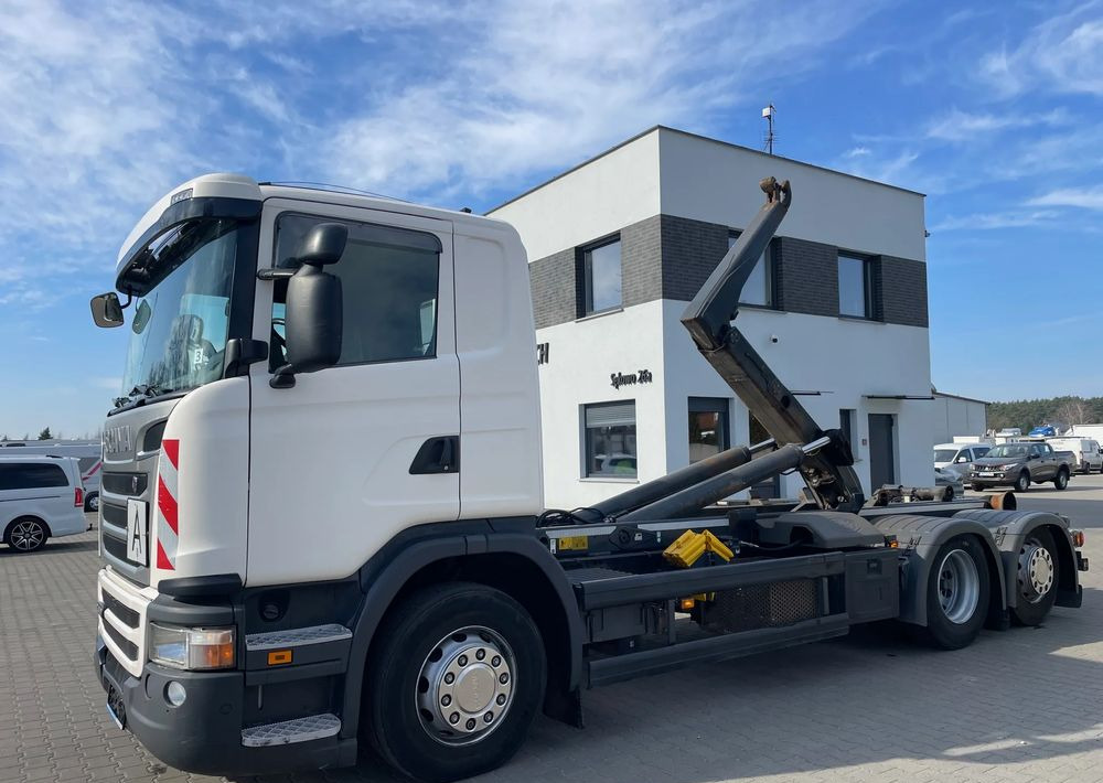 Scania R410 Hakowiec MEILLER RK20 65 - Φορτηγό φόρτωσης γάντζου: φωτογραφία 1 Scania R410 Hakowiec MEILLER RK20 65 - Φορτηγό φόρτωσης γάντζου: φωτογραφία 1