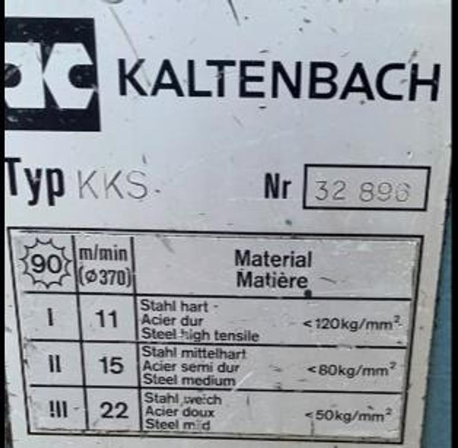 Metallkreissäge KALTENBACH - Μηχανήμα επεξεργασίας μετάλλου: φωτογραφία 4 Metallkreissäge KALTENBACH - Μηχανήμα επεξεργασίας μετάλλου: φωτογραφία 4