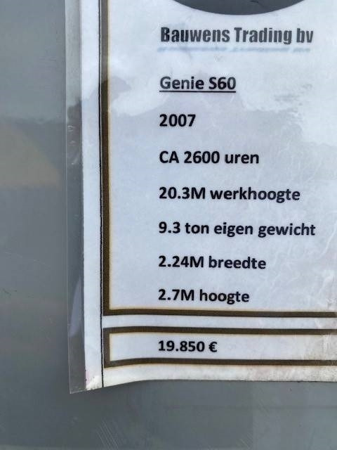 Genie S 60 - Τηλεσκοπικό ανυψωτικό: φωτογραφία 5 Genie S 60 - Τηλεσκοπικό ανυψωτικό: φωτογραφία 5