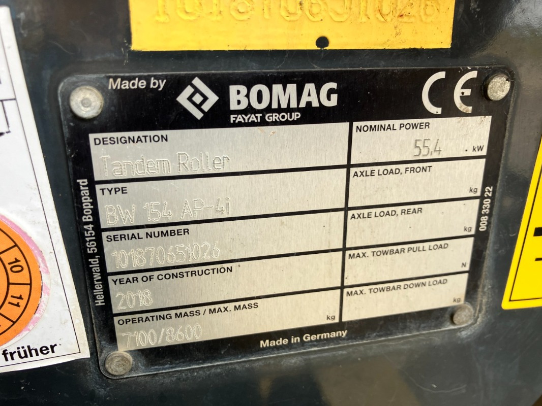 BOMAG DE BW 154 AP-4i Stage IIIb/Tier 4f - Οδοστρωτήρας: φωτογραφία 2 BOMAG DE BW 154 AP-4i Stage IIIb/Tier 4f - Οδοστρωτήρας: φωτογραφία 2