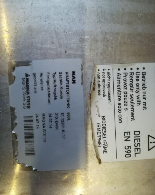 ZBIORNIK PALIWA MAN TGX TGS TGA 600L euro6 - Ρεζερβουάρ καυσίμου για Φορτηγό: φωτογραφία 4 ZBIORNIK PALIWA MAN TGX TGS TGA 600L euro6 - Ρεζερβουάρ καυσίμου για Φορτηγό: φωτογραφία 4