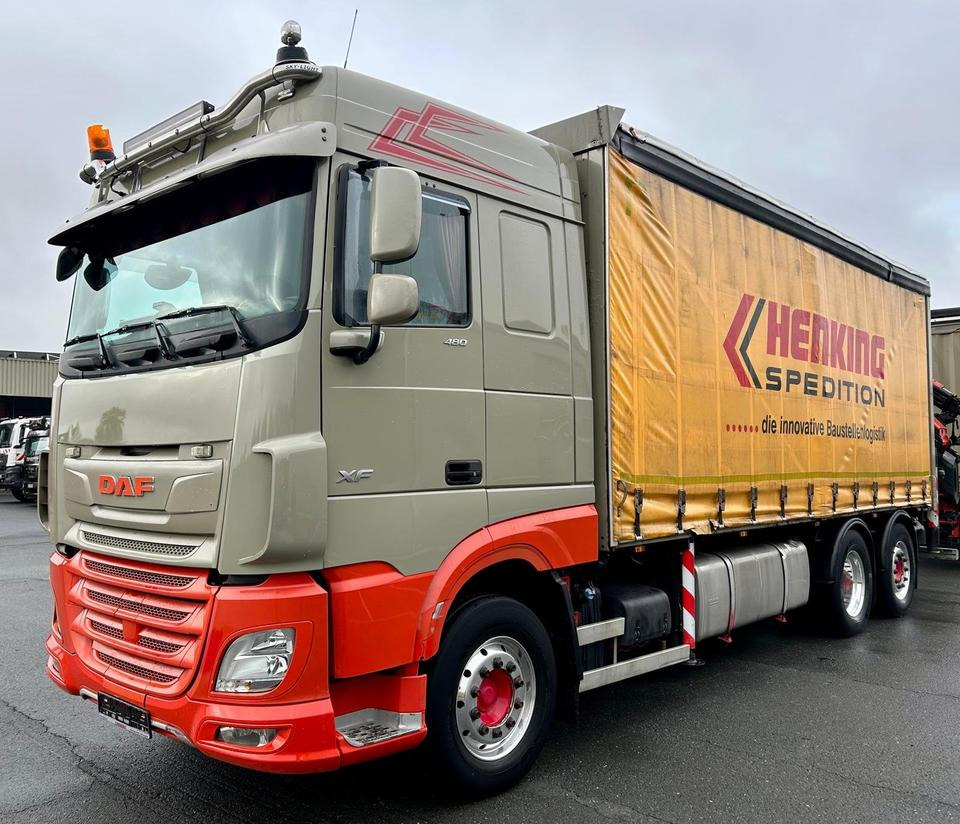 DAF XF 460 FAN + PALFINGER + 16mtr + Lenkachse + EURO 6 - Φορτηγό μουσαμάς: φωτογραφία 1 DAF XF 460 FAN + PALFINGER + 16mtr + Lenkachse + EURO 6 - Φορτηγό μουσαμάς: φωτογραφία 1