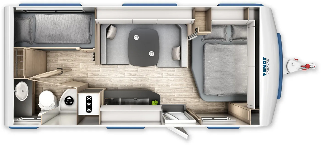 Wohnwagen Fendt Apero Activ 560 SKM neues Modell - Ρυμουλκούμενο τροχόσπιτο: φωτογραφία 2 Wohnwagen Fendt Apero Activ 560 SKM neues Modell - Ρυμουλκούμενο τροχόσπιτο: φωτογραφία 2