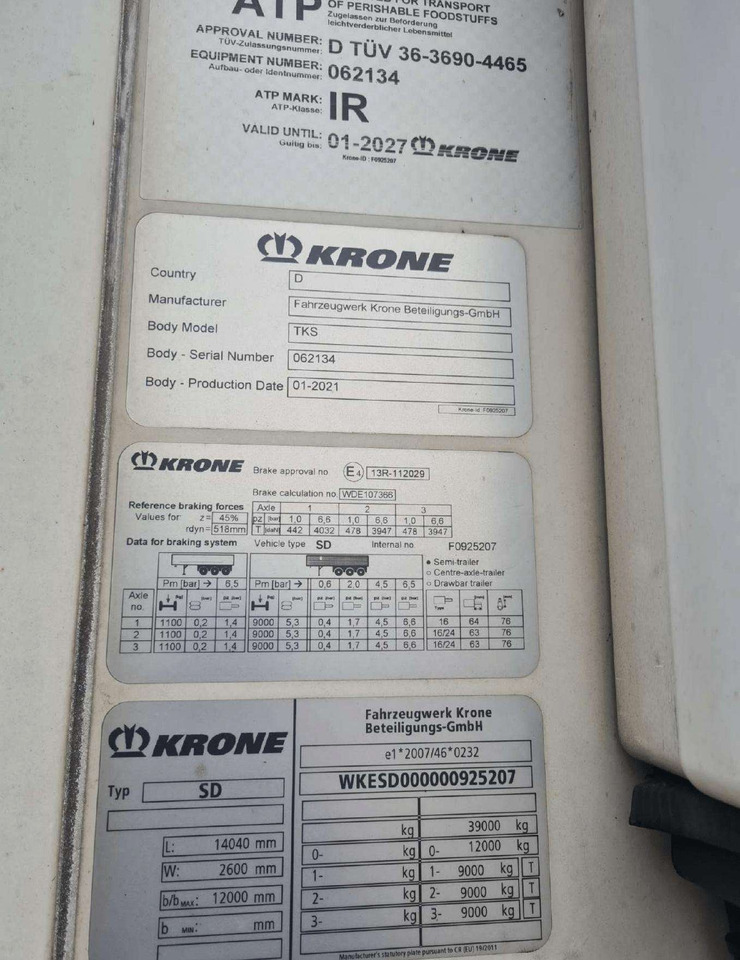 Krone SD - Επικαθήμενο ψυγείο: φωτογραφία 5 Krone SD - Επικαθήμενο ψυγείο: φωτογραφία 5