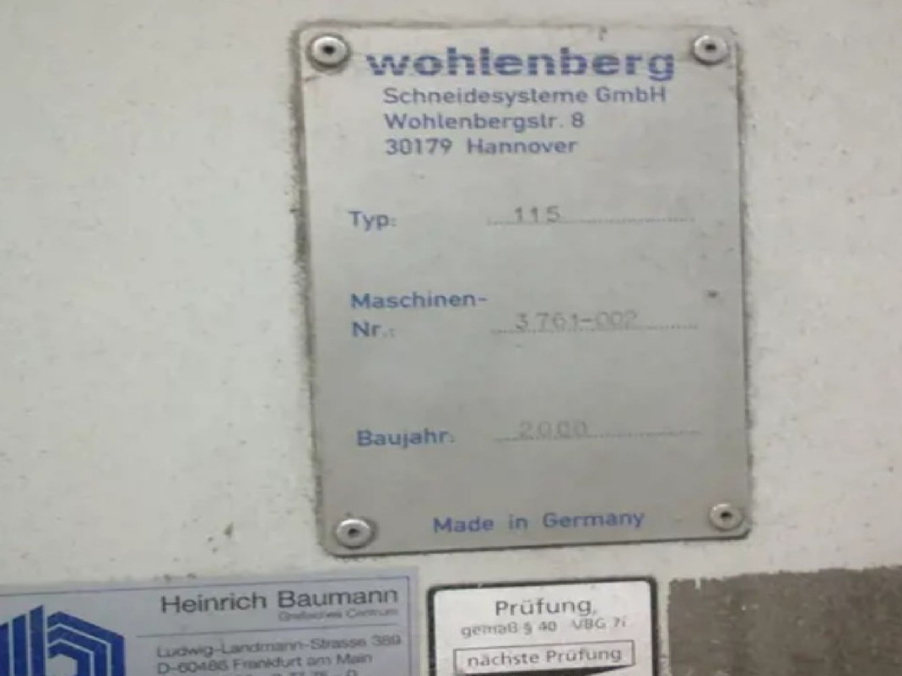 Wohlenberg 115 - Μηχανή κοπής χαρτιού: φωτογραφία 4 Wohlenberg 115 - Μηχανή κοπής χαρτιού: φωτογραφία 4