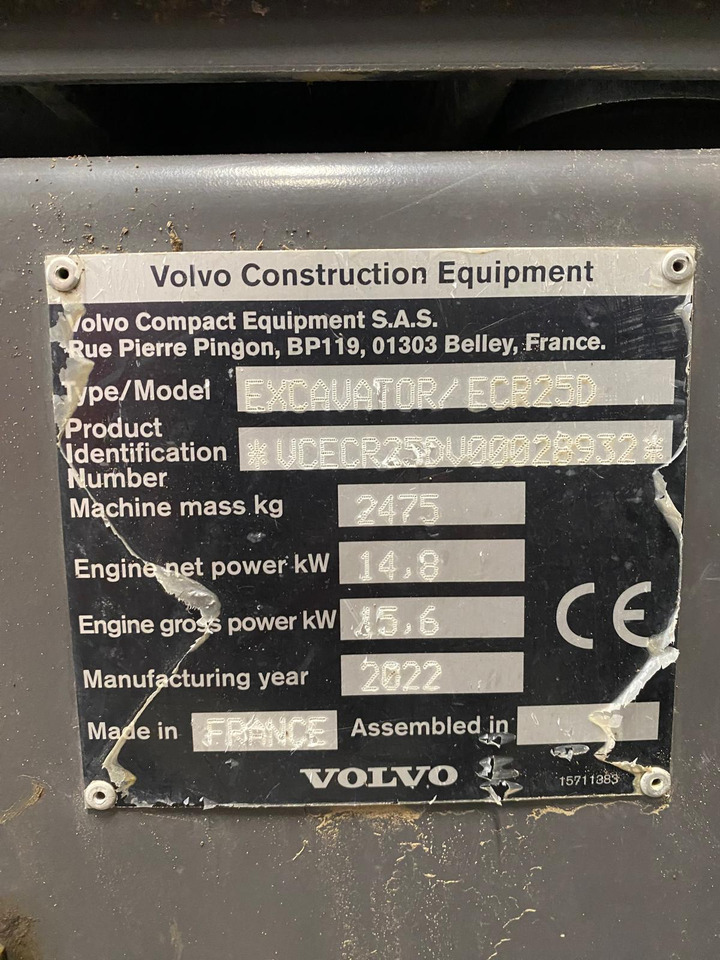 VOLVO ECR25D - Μίνι εκσκαφέας: φωτογραφία 2 VOLVO ECR25D - Μίνι εκσκαφέας: φωτογραφία 2