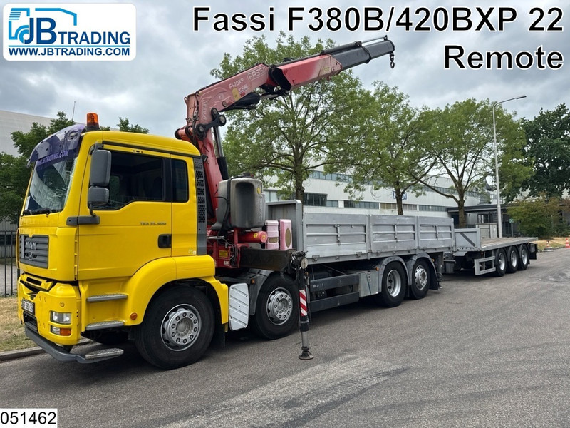MAN TGA 35 400 8x2, Handgeschakeld, Fassi, Remote, Combi - Φορτηγό με ανοιχτή καρότσα, Φορτηγό με γερανό: φωτογραφία 1 MAN TGA 35 400 8x2, Handgeschakeld, Fassi, Remote, Combi - Φορτηγό με ανοιχτή καρότσα, Φορτηγό με γερανό: φωτογραφία 1