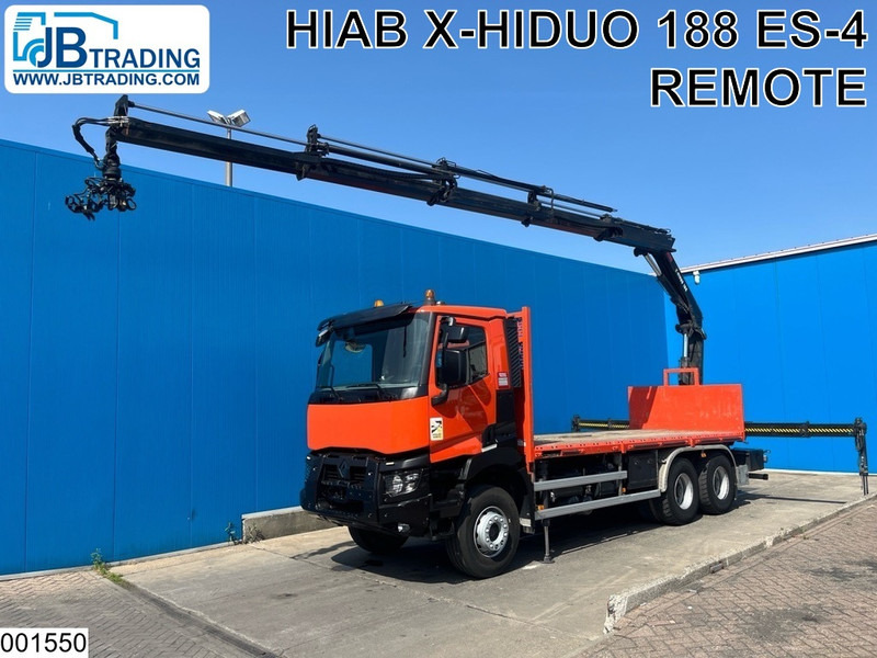 Renault C 380 6x4, EURO 6, Hiab, Remote, Steel Suspension - Φορτηγό με ανοιχτή καρότσα, Φορτηγό με γερανό: φωτογραφία 1 Renault C 380 6x4, EURO 6, Hiab, Remote, Steel Suspension - Φορτηγό με ανοιχτή καρότσα, Φορτηγό με γερανό: φωτογραφία 1