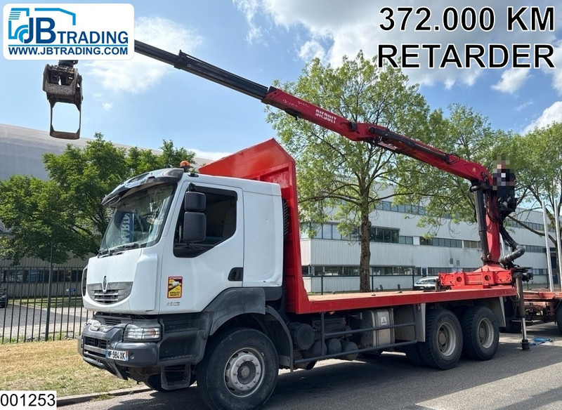 Renault Kerax 450 Dxi 6x4, Manual, Steel, Palfinger, Retarder - Φορτηγό ξυλείας, Φορτηγό με γερανό: φωτογραφία 1 Renault Kerax 450 Dxi 6x4, Manual, Steel, Palfinger, Retarder - Φορτηγό ξυλείας, Φορτηγό με γερανό: φωτογραφία 1