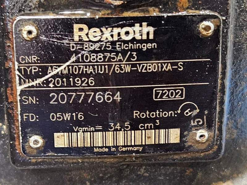 Ahlmann AZ90TELE-A6VM107-4108875A/3-R902011926-Drive motor - Υδραυλικό για Κατασκευή μηχανήματα: φωτογραφία 5 Ahlmann AZ90TELE-A6VM107-4108875A/3-R902011926-Drive motor - Υδραυλικό για Κατασκευή μηχανήματα: φωτογραφία 5