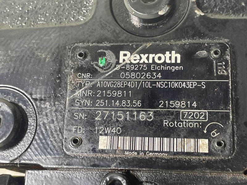 Bomag -Rexroth A10VG28EP4D1/10L-Drive pump/Fahrpumpe - Υδραυλικό για Κατασκευή μηχανήματα: φωτογραφία 4 Bomag -Rexroth A10VG28EP4D1/10L-Drive pump/Fahrpumpe - Υδραυλικό για Κατασκευή μηχανήματα: φωτογραφία 4
