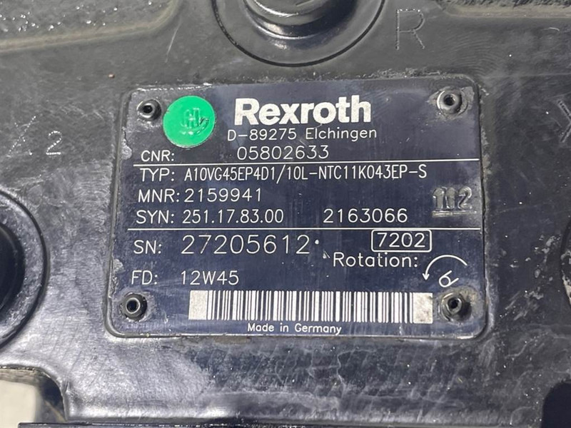 Bomag -Rexroth A10VG45EP4D1/10L-Drive pump/Fahrpumpe - Υδραυλικό για Κατασκευή μηχανήματα: φωτογραφία 4 Bomag -Rexroth A10VG45EP4D1/10L-Drive pump/Fahrpumpe - Υδραυλικό για Κατασκευή μηχανήματα: φωτογραφία 4