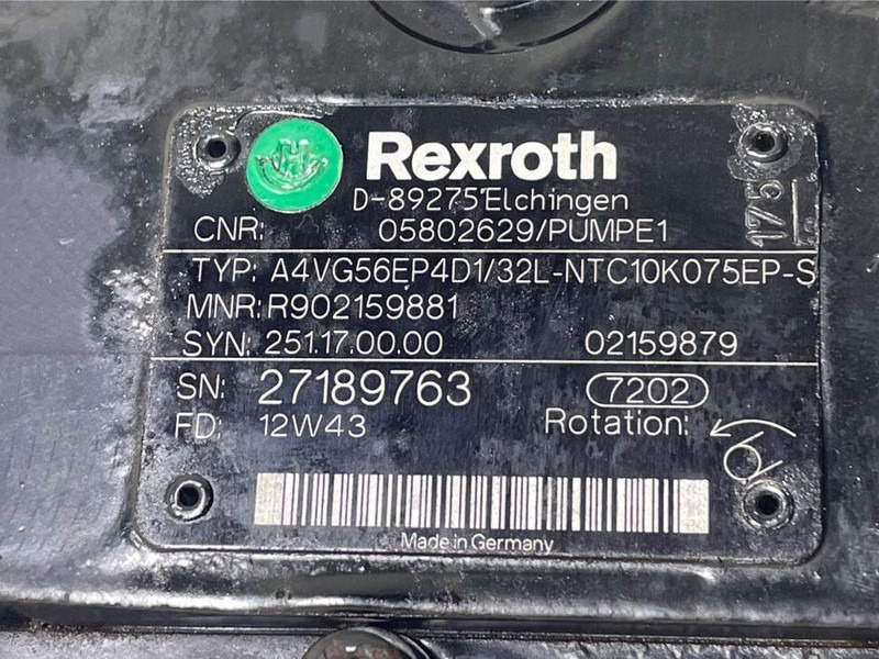 Bomag -Rexroth A4VG56EP4D1/32L-Drive pump/Fahrpumpe - Υδραυλικό για Κατασκευή μηχανήματα: φωτογραφία 4 Bomag -Rexroth A4VG56EP4D1/32L-Drive pump/Fahrpumpe - Υδραυλικό για Κατασκευή μηχανήματα: φωτογραφία 4