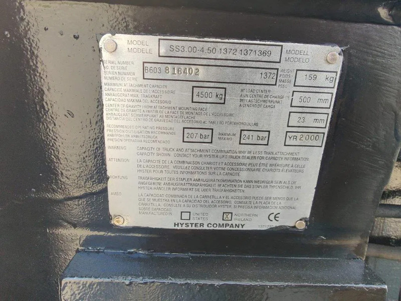 Περονοφόρο όχημα Hyster Forklift free lift / triple / side shift H60XM: φωτογραφία 10 Περονοφόρο όχημα Hyster Forklift free lift / triple / side shift H60XM: φωτογραφία 10