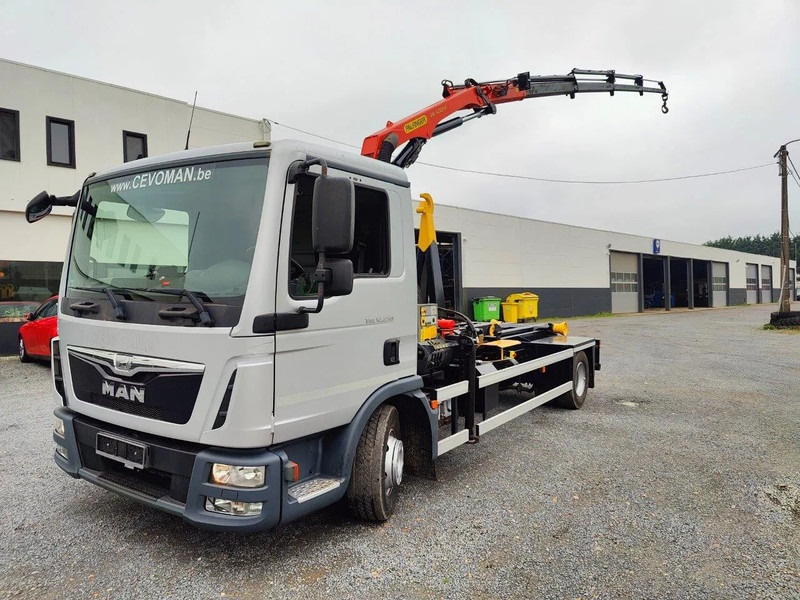 MAN TGL 12.250 City-Abroller Container + Palfinger PK5001 Remote - Φορτηγό φόρτωσης γάντζου, Φορτηγό με γερανό: φωτογραφία 1 MAN TGL 12.250 City-Abroller Container + Palfinger PK5001 Remote - Φορτηγό φόρτωσης γάντζου, Φορτηγό με γερανό: φωτογραφία 1