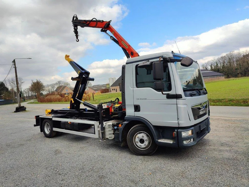 MAN TGL 12.250 Containersysteem Jimeca met kraan Palfinger PK4501 - Φορτηγό φόρτωσης γάντζου, Φορτηγό με γερανό: φωτογραφία 2 MAN TGL 12.250 Containersysteem Jimeca met kraan Palfinger PK4501 - Φορτηγό φόρτωσης γάντζου, Φορτηγό με γερανό: φωτογραφία 2