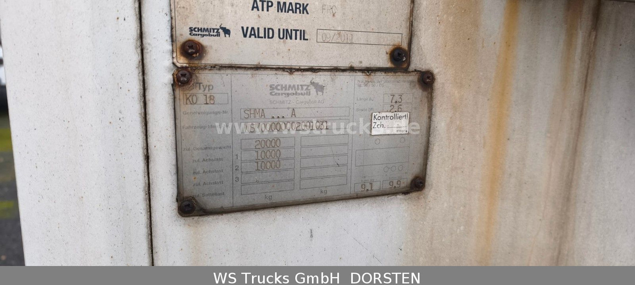 Schmitz Cargobull KO18 TKing SL 100 Rohrbahn Fleisch - Ρυμούλκα ψυγείο: φωτογραφία 5 Schmitz Cargobull KO18 TKing SL 100 Rohrbahn Fleisch - Ρυμούλκα ψυγείο: φωτογραφία 5