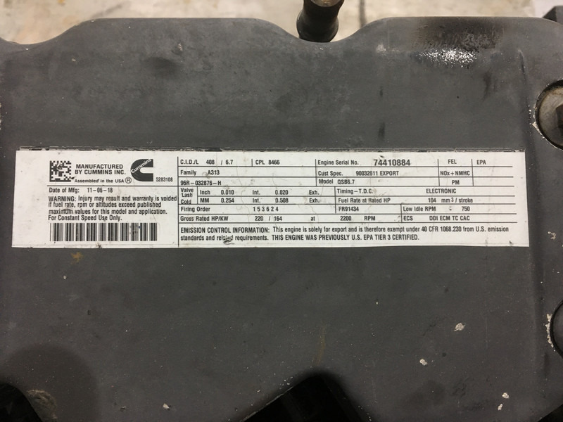 Κατασκευή μηχανήματα Cummins QSB6.7 COMMONRAIL USED: φωτογραφία 6 Κατασκευή μηχανήματα Cummins QSB6.7 COMMONRAIL USED: φωτογραφία 6