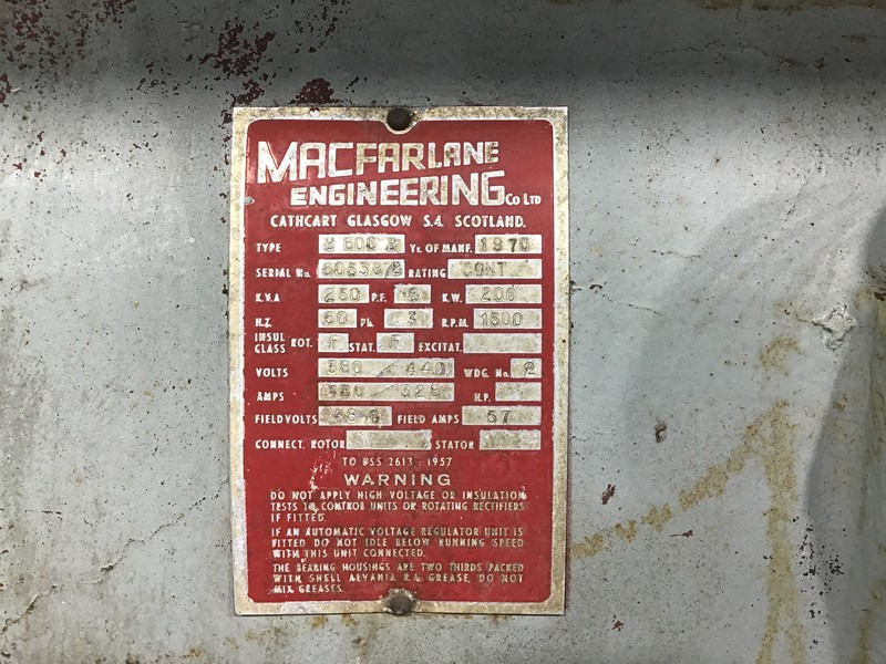 Βιομηχανική γεννήτρια Dorman 6QTCA GENERATOR 250 KVA USED: φωτογραφία 8