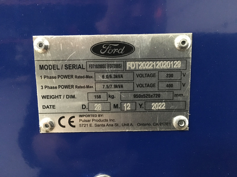 Ford FDT10200SE GENERATOR 7.9KVA NEW - Βιομηχανική γεννήτρια: φωτογραφία 5 Ford FDT10200SE GENERATOR 7.9KVA NEW - Βιομηχανική γεννήτρια: φωτογραφία 5