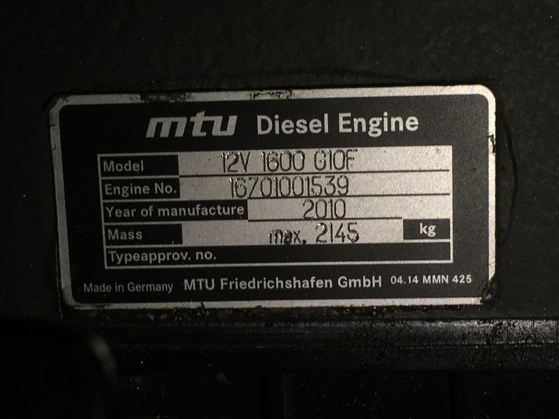 Βιομηχανική γεννήτρια MTU 12V1600G10F GENERATOR 700KVA USED: φωτογραφία 6