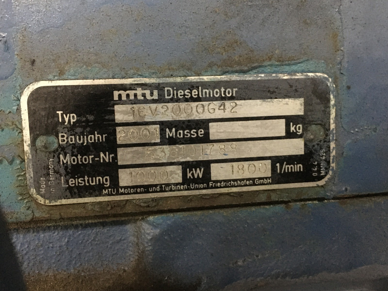 MTU 16V2000G42 USED - Κατασκευή μηχανήματα: φωτογραφία 5 MTU 16V2000G42 USED - Κατασκευή μηχανήματα: φωτογραφία 5