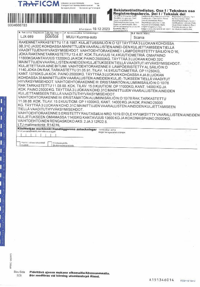 Φορτηγό σασί Scania R 142: φωτογραφία 32