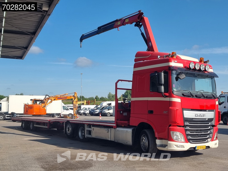 DAF XF 440 6X2 NL-Truck Transporter HMF 900-K2 Kran Lift-Lenkachse Euro 6 - Φορτηγό με ανοιχτή καρότσα, Φορτηγό με γερανό: φωτογραφία 3 DAF XF 440 6X2 NL-Truck Transporter HMF 900-K2 Kran Lift-Lenkachse Euro 6 - Φορτηγό με ανοιχτή καρότσα, Φορτηγό με γερανό: φωτογραφία 3