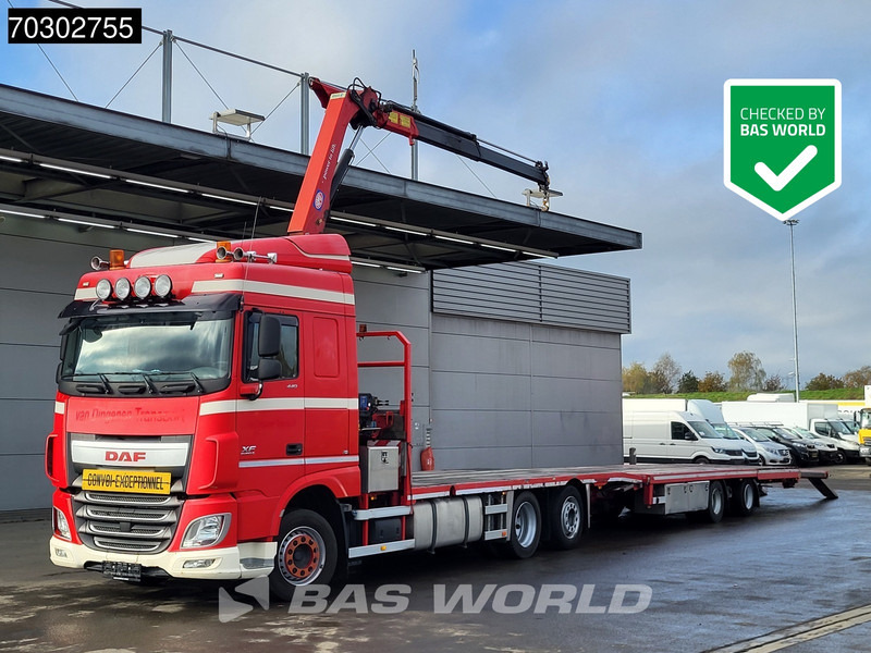 DAF XF 440 XF 6X2 NL-Truck Transporter APK HMF 900-K2 crane Winch Lift-Lenkachse Euro 6 - Φορτηγό με ανοιχτή καρότσα, Φορτηγό με γερανό: φωτογραφία 1 DAF XF 440 XF 6X2 NL-Truck Transporter APK HMF 900-K2 crane Winch Lift-Lenkachse Euro 6 - Φορτηγό με ανοιχτή καρότσα, Φορτηγό με γερανό: φωτογραφία 1