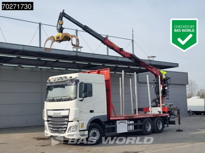 DAF XF 510 6X4 Jonsered Z-Crane SC ACC Retarder Euro 6 - Φορτηγό ξυλείας, Φορτηγό με γερανό: φωτογραφία 1 DAF XF 510 6X4 Jonsered Z-Crane SC ACC Retarder Euro 6 - Φορτηγό ξυλείας, Φορτηγό με γερανό: φωτογραφία 1