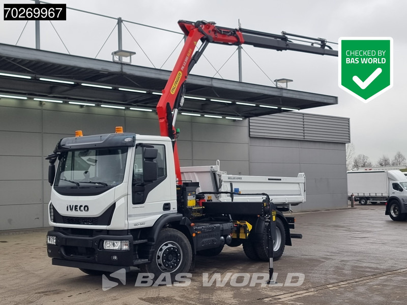 Iveco Eurocargo 180E320 4X2 Steelsuspension 3-Seiten Palfinger PK12.501 Euro 6 - Φορτηγό ανατρεπόμενο, Φορτηγό με γερανό: φωτογραφία 1 Iveco Eurocargo 180E320 4X2 Steelsuspension 3-Seiten Palfinger PK12.501 Euro 6 - Φορτηγό ανατρεπόμενο, Φορτηγό με γερανό: φωτογραφία 1