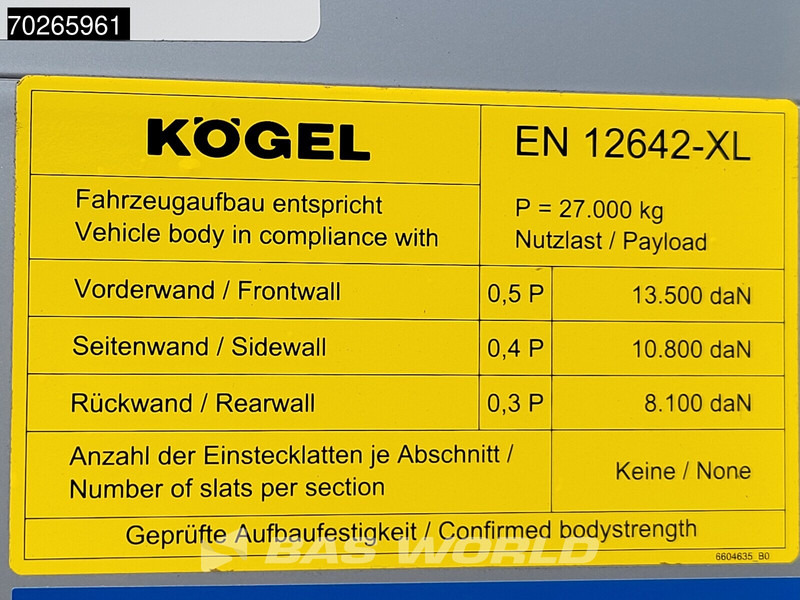 Leasing Kögel S24-1 MEGA Hubdach Liftachse Lifting Roof Kögel S24-1 MEGA Hubdach Liftachse Lifting Roof: φωτογραφία 18