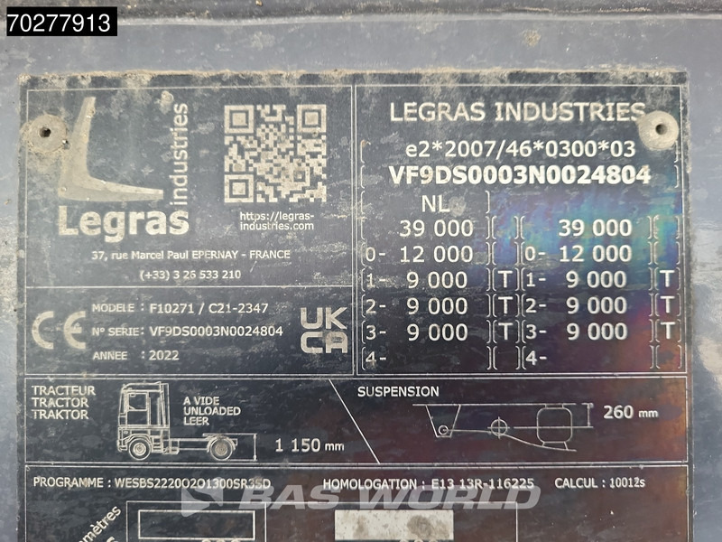 Επικαθήμενο μεταφορική βουτσάς Legras F10271 10mm 92m3 Liftachse: φωτογραφία 12