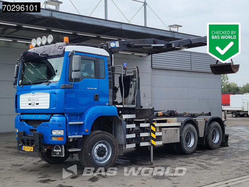 MAN TGA 26.480 TGA 6X6 NL-Truck 26Ton HYVA HMF 1643 Z2 Crane Big-Axle Manual Euro 2 - Φορτηγό φόρτωσης γάντζου, Φορτηγό με γερανό: φωτογραφία 1 MAN TGA 26.480 TGA 6X6 NL-Truck 26Ton HYVA HMF 1643 Z2 Crane Big-Axle Manual Euro 2 - Φορτηγό φόρτωσης γάντζου, Φορτηγό με γερανό: φωτογραφία 1