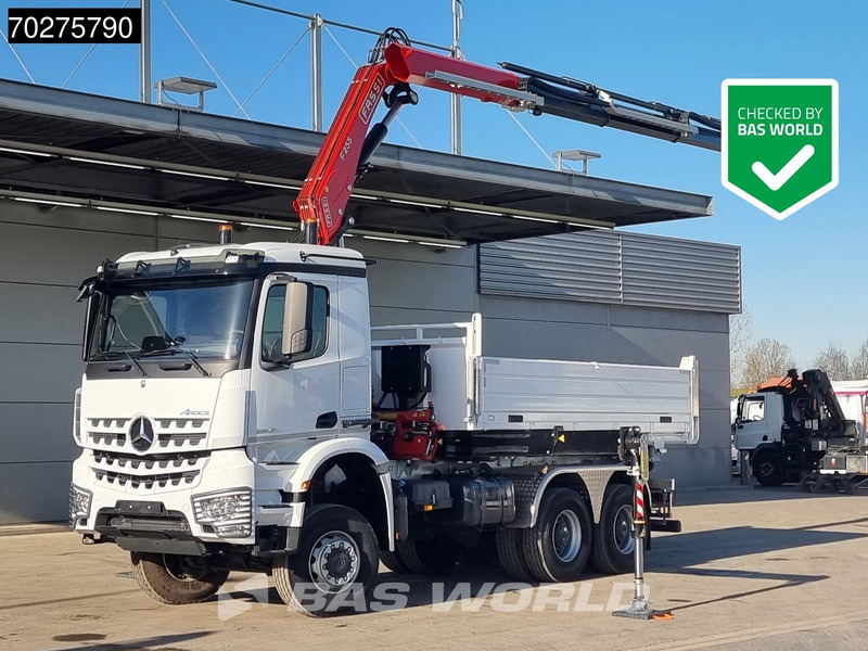 Mercedes-Benz Arocs 3348 6X6 Full Steel Retarder Fassi 25T/M Crane Kran Euro 6 - Φορτηγό ανατρεπόμενο, Φορτηγό με γερανό: φωτογραφία 1 Mercedes-Benz Arocs 3348 6X6 Full Steel Retarder Fassi 25T/M Crane Kran Euro 6 - Φορτηγό ανατρεπόμενο, Φορτηγό με γερανό: φωτογραφία 1