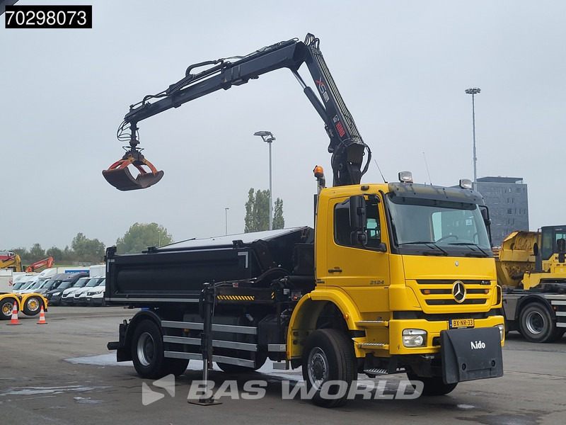Mercedes-Benz Axor 2124 Axor 4X4 8m3 Tipper HIAB 122 B-2 HIDUO Crane Steel suspension Automatic Big-Axle Euro 5 - Φορτηγό ανατρεπόμενο, Φορτηγό με γερανό: φωτογραφία 3 Mercedes-Benz Axor 2124 Axor 4X4 8m3 Tipper HIAB 122 B-2 HIDUO Crane Steel suspension Automatic Big-Axle Euro 5 - Φορτηγό ανατρεπόμενο, Φορτηγό με γερανό: φωτογραφία 3