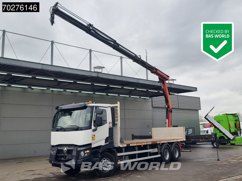 Renault C 380 6X4 Palfinger PK18002-EH C Remote Retarder Euro 6 - Φορτηγό με ανοιχτή καρότσα, Φορτηγό με γερανό: φωτογραφία 1 Renault C 380 6X4 Palfinger PK18002-EH C Remote Retarder Euro 6 - Φορτηγό με ανοιχτή καρότσα, Φορτηγό με γερανό: φωτογραφία 1