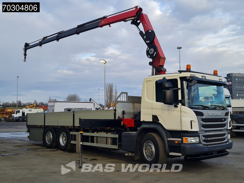 Scania P360 P 6X2 HMF 1820-K4 Kran Crane Lift+Steering Axle Air Suspension Euro 6 - Φορτηγό με ανοιχτή καρότσα, Φορτηγό με γερανό: φωτογραφία 3 Scania P360 P 6X2 HMF 1820-K4 Kran Crane Lift+Steering Axle Air Suspension Euro 6 - Φορτηγό με ανοιχτή καρότσα, Φορτηγό με γερανό: φωτογραφία 3