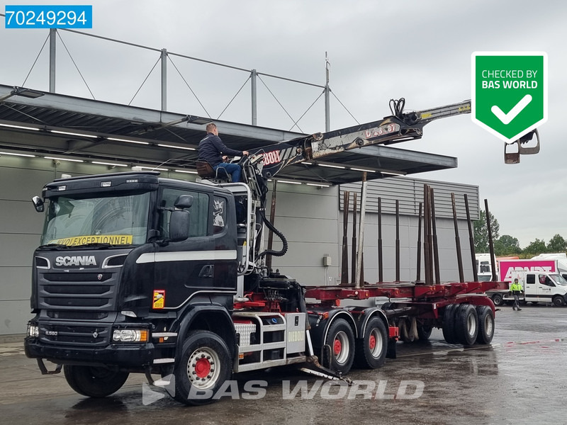 Scania R580 6X4 Holz Kran Diebolt D28 Full-Steell Extentable Trailer - Φορτηγό ξυλείας, Φορτηγό με γερανό: φωτογραφία 1 Scania R580 6X4 Holz Kran Diebolt D28 Full-Steell Extentable Trailer - Φορτηγό ξυλείας, Φορτηγό με γερανό: φωτογραφία 1