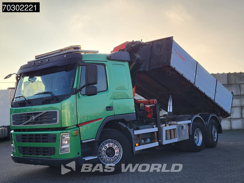 Φορτηγό ανατρεπόμενο, Φορτηγό με γερανό Volvo FM 340 FM 6X2 Palfinger PK23002 Crane 10m3 3-way tipper Lift+steering axle Euro 5: φωτογραφία 12