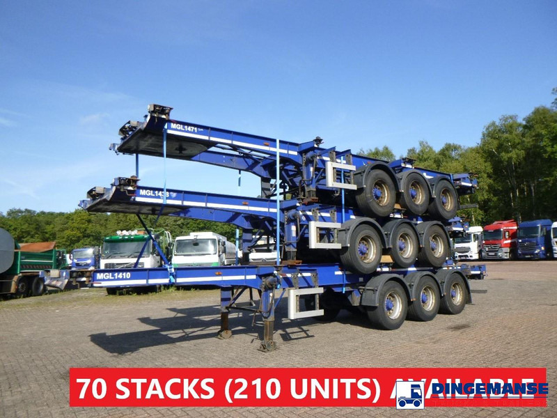 Dennison Stack - 3 x container trailer 20-30-40-45 ft - Επικαθήμενο μεταφοράς εμπορευματοκιβωτίων/ Κινητό αμάξωμα: φωτογραφία 1 Dennison Stack - 3 x container trailer 20-30-40-45 ft - Επικαθήμενο μεταφοράς εμπορευματοκιβωτίων/ Κινητό αμάξωμα: φωτογραφία 1
