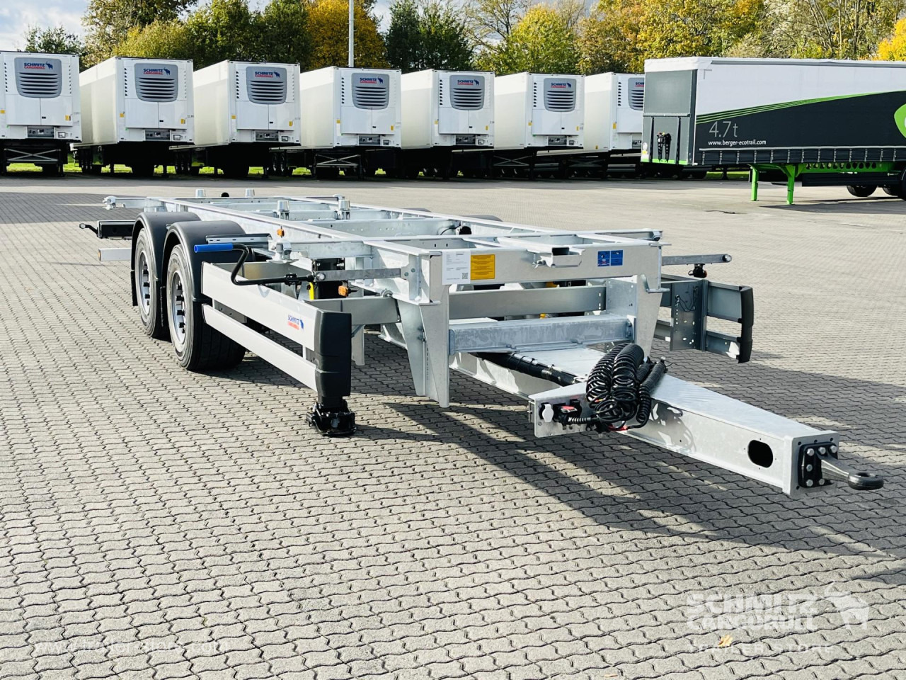 SCHMITZ Zentralachsanhänger Wechselfahrgestell - Ρυμούλκα μεταφοράς εμπορευματοκιβωτίων/ Κινητό αμάξωμα: φωτογραφία 1 SCHMITZ Zentralachsanhänger Wechselfahrgestell - Ρυμούλκα μεταφοράς εμπορευματοκιβωτίων/ Κινητό αμάξωμα: φωτογραφία 1