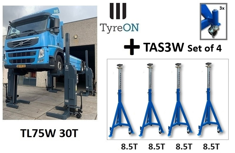 30T mobile column lift + 8,5T axle support x 4 - Εξοπλισμός γκαράζ: φωτογραφία 1 30T mobile column lift + 8,5T axle support x 4 - Εξοπλισμός γκαράζ: φωτογραφία 1