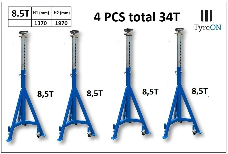 4 pcss TAS3W 8.5T mobile axle supports 1370-1970 mm - Εξοπλισμός γκαράζ: φωτογραφία 1 4 pcss TAS3W 8.5T mobile axle supports 1370-1970 mm - Εξοπλισμός γκαράζ: φωτογραφία 1