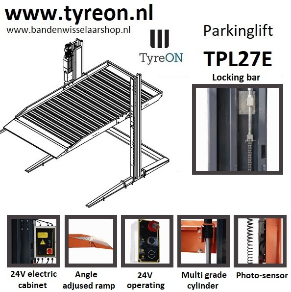 TPL27E-1 2.7T car parking lift - electric release of safety locks - no air pressure required - 2 columns - 2 cars - Εξοπλισμός γκαράζ: φωτογραφία 3 TPL27E-1 2.7T car parking lift - electric release of safety locks - no air pressure required - 2 columns - 2 cars - Εξοπλισμός γκαράζ: φωτογραφία 3